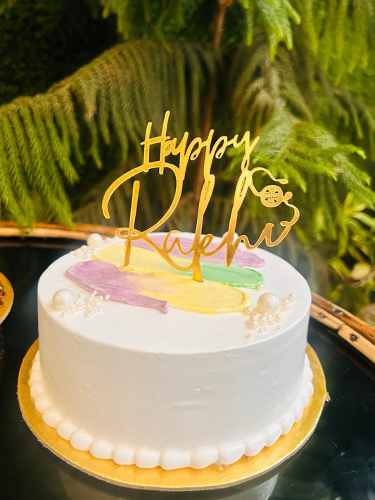 Delicious Elegant Rakhi Brushstroke cake| Doon Memories