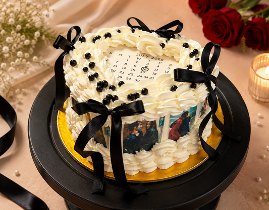 Heart-Shaped Calendar Photo Cake