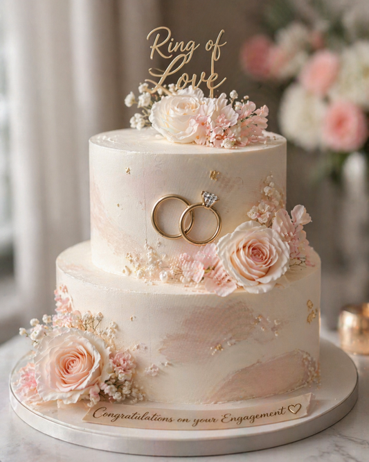 Ring Of Love Engagement Cake