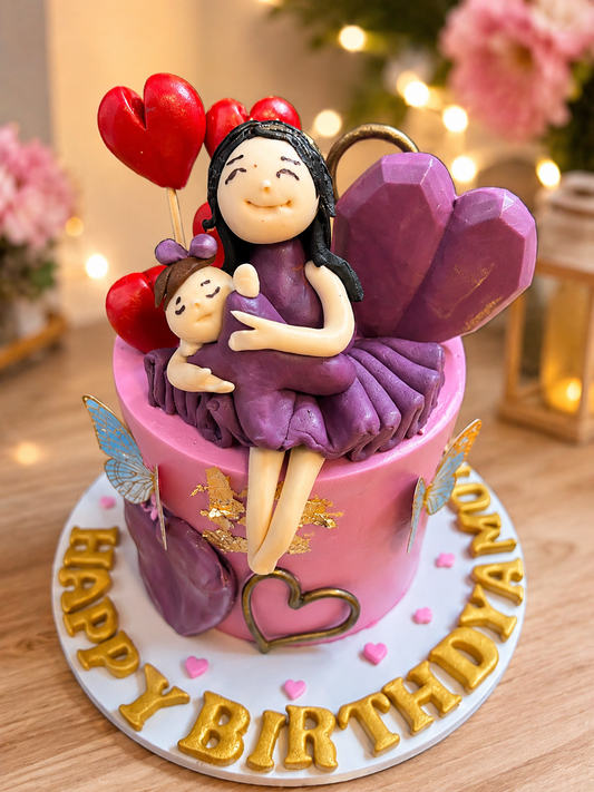 Mother & Child Theme Birthday Cake