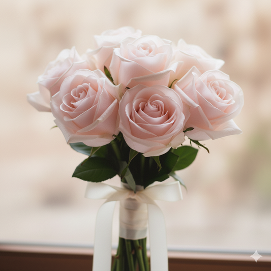 6 pink roses bouquet