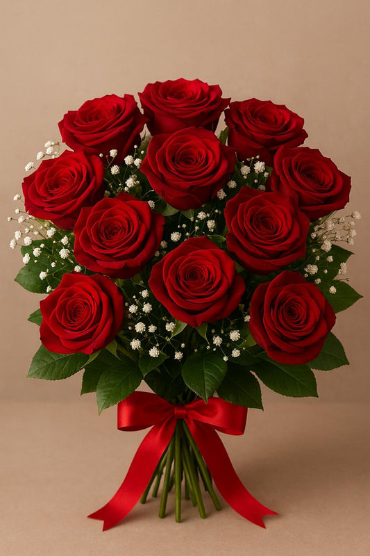 Graceful Pink Roses Bouquet doon memories