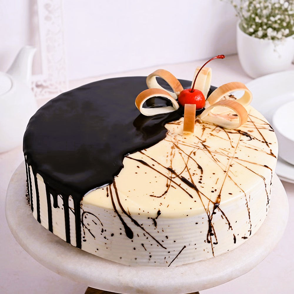 Half Chocolate Half Vanilla Cake | Doon Memories