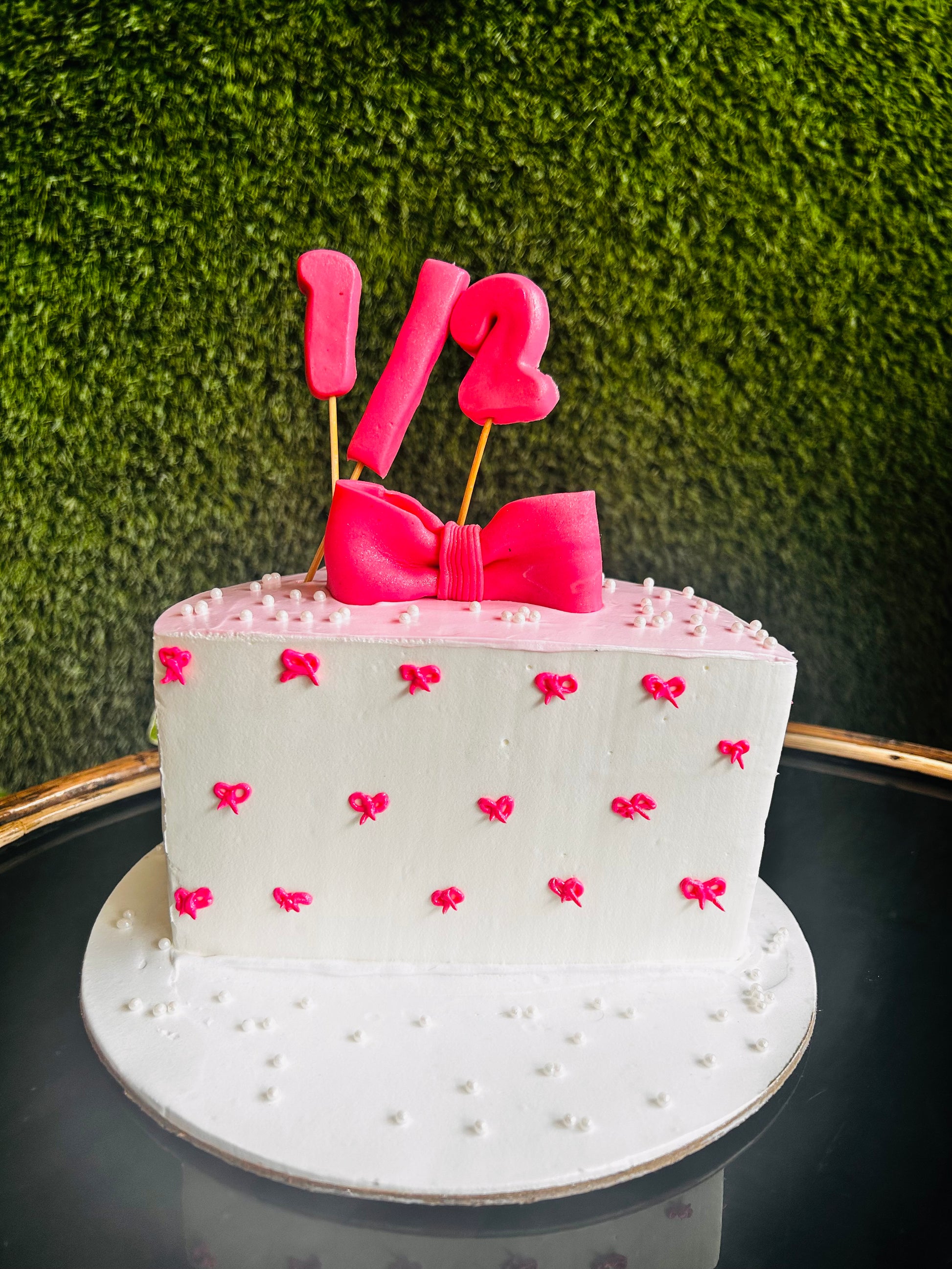 Half Birthday Bow Cake Doon Memories
