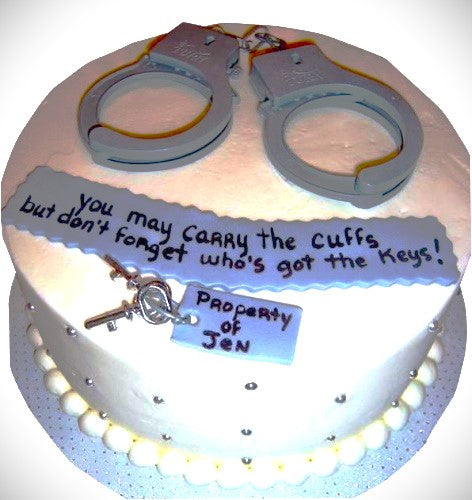 Handcuff Bachelor Party Cake | Doon Memories
