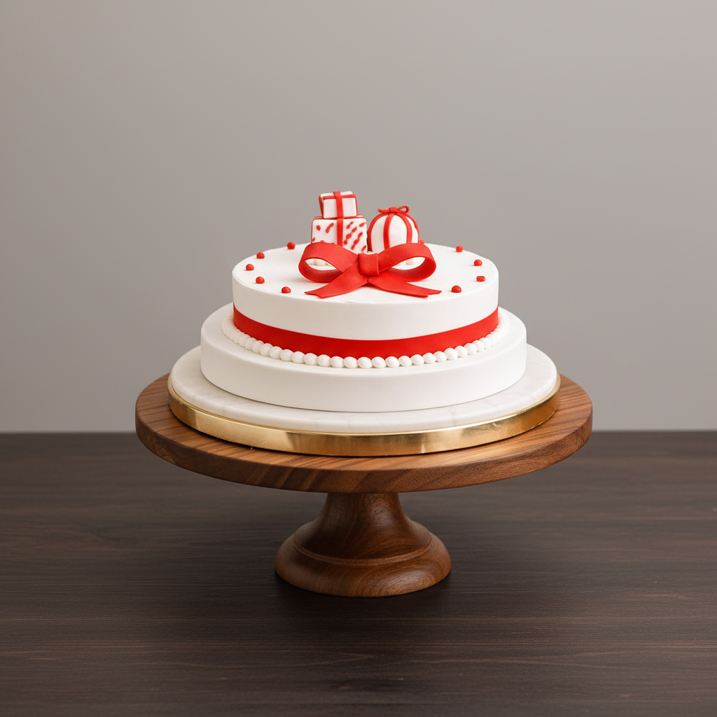 Red Ribbon Gift Box Cake – Doon Memories The Baker