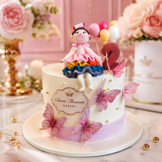 Rainbow Princess Butterfly Theme Cake