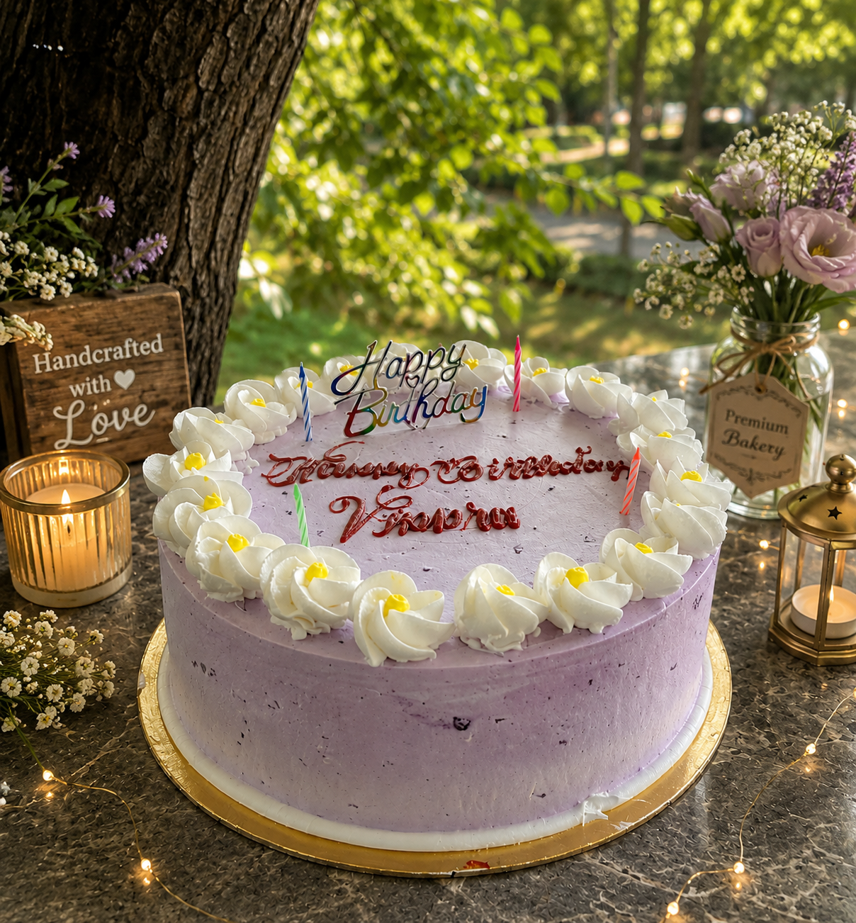 Blueberry Flower Cake