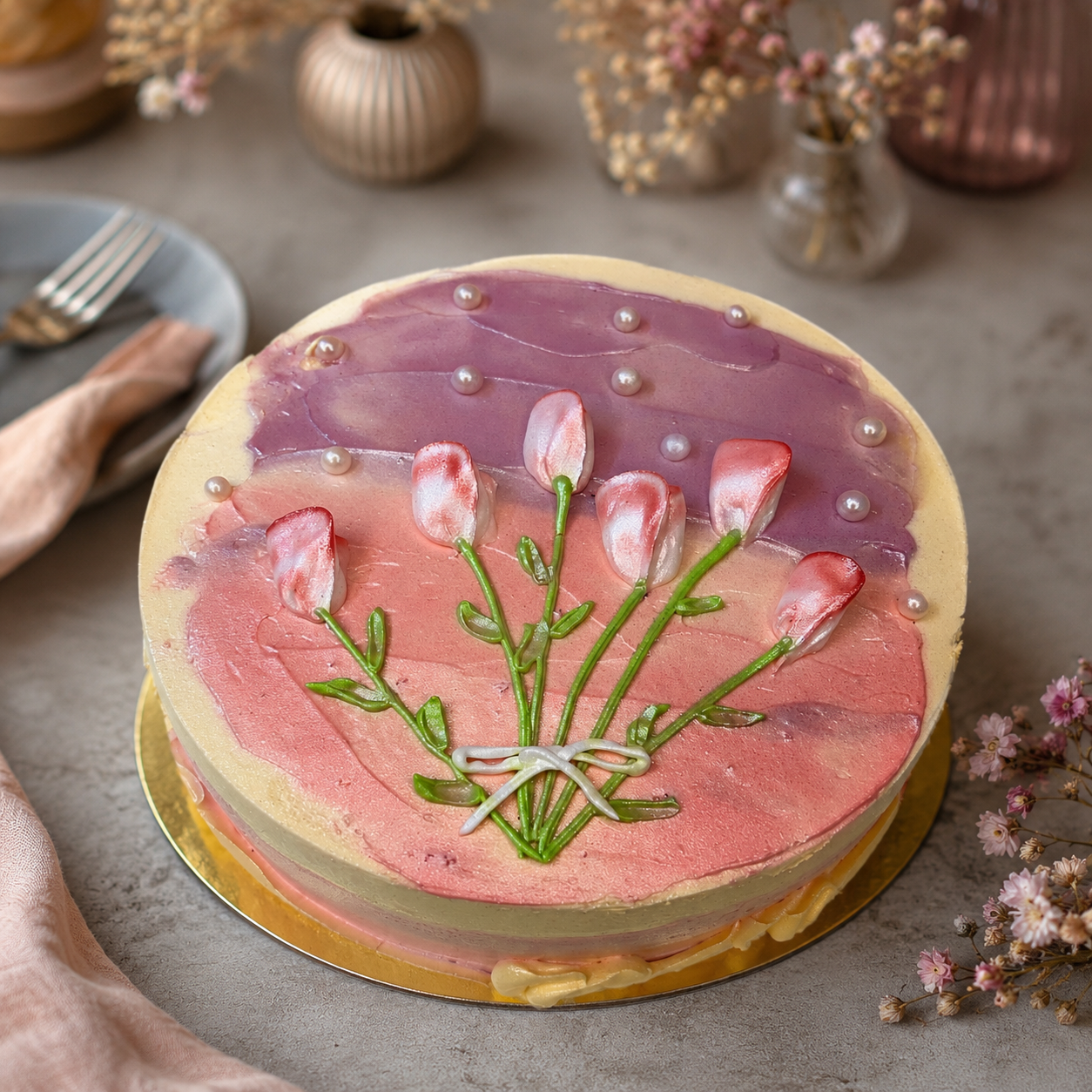 Blueberry Flower Cake