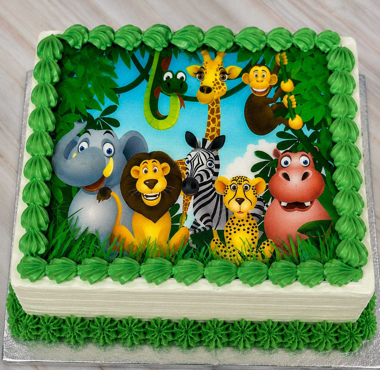 Jungle Theme Photo Cake