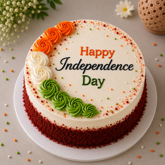 Eggless Red Velvet Independence Day Celebration Cake