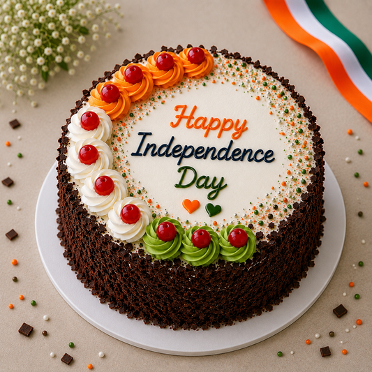 Eggless Black Forest Independence Day Celebration Cake