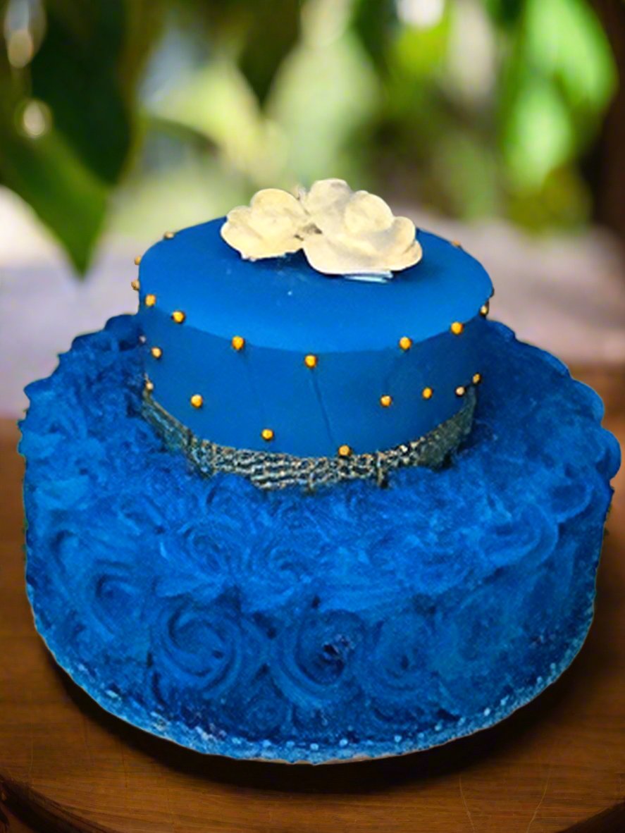 2 Tier Wedding Cake Blue | Doon Memories