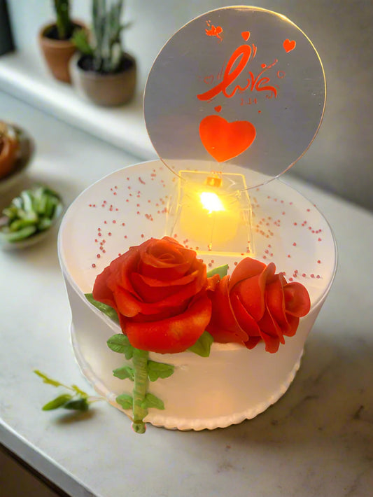 Valentine’s Day Red Rose Green Wine Cake | Doon Memories