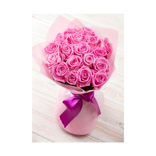 4 pink roses bouquet