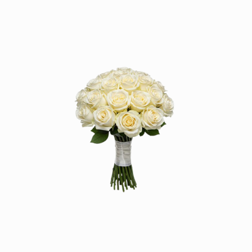 2 white roses bouquet