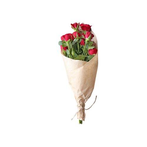 8 red roses bouquet