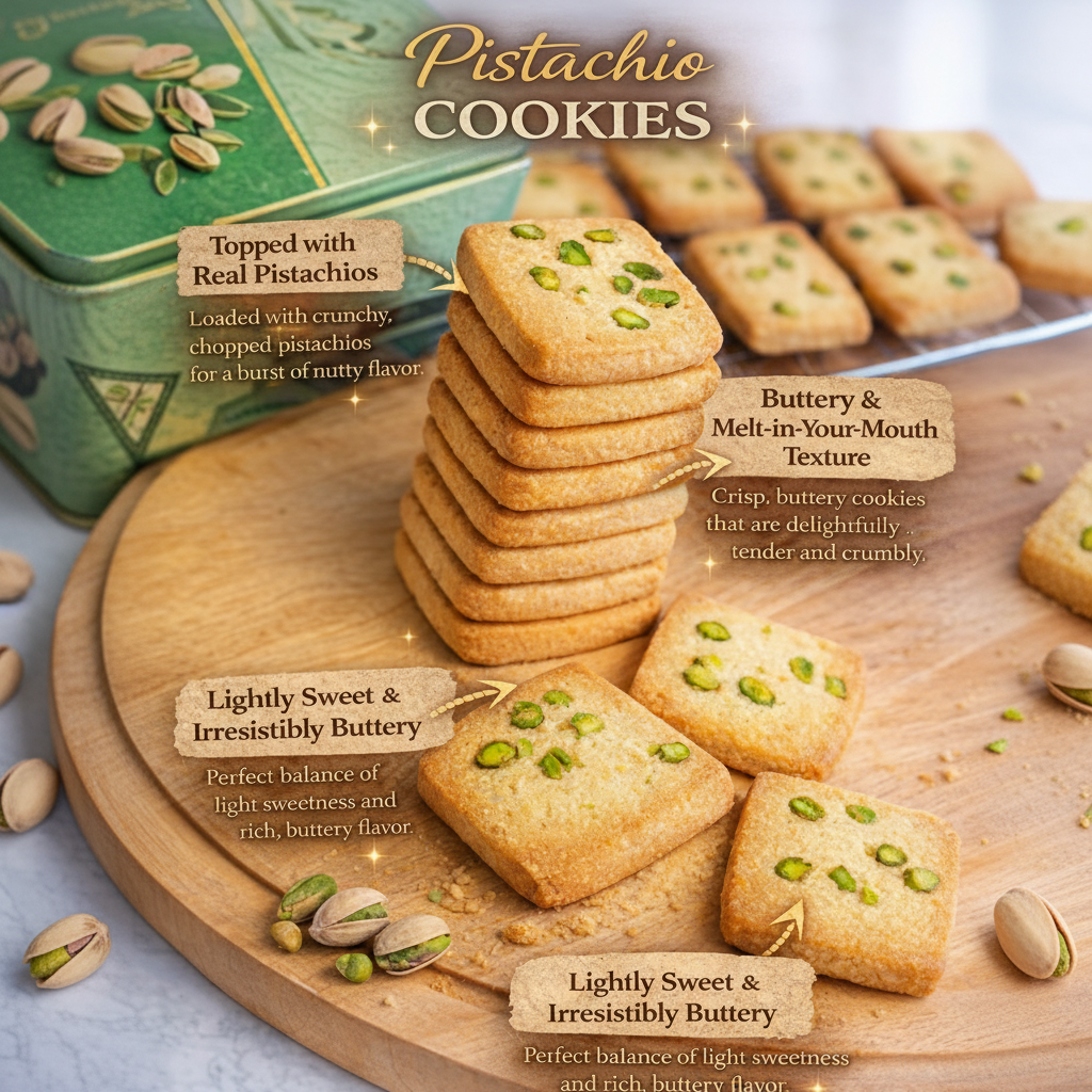 Premium Eggless Pista Cookies: A Nutty Delight