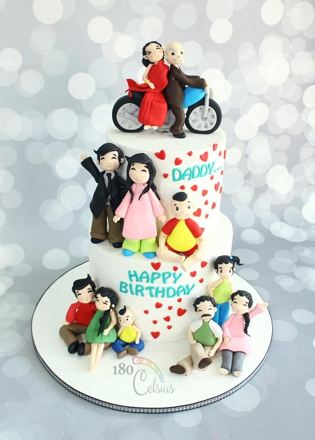 Happy Birthday Daddy Family Cake | Doon Memories