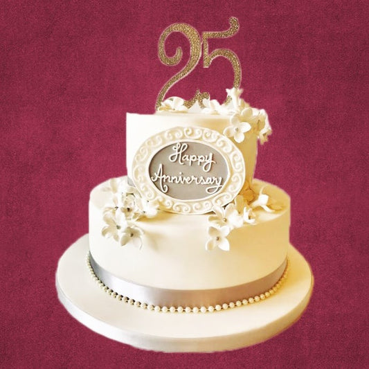 Two Tier 25th Anniversary Cake | Doon Memories