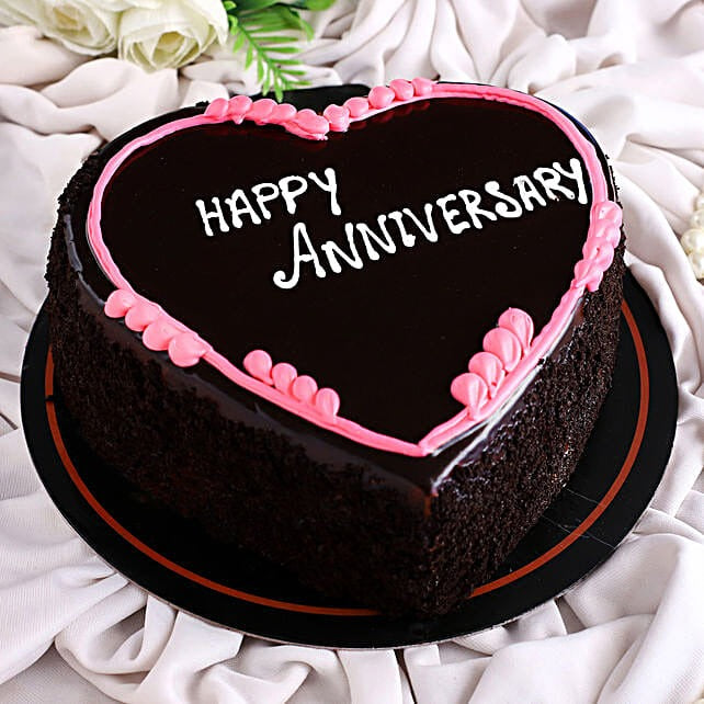 Choco Heart 1st Anniversary Cake