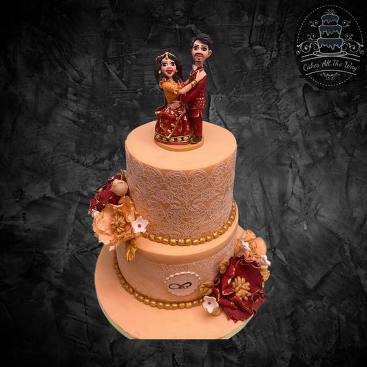 2-Tier Bride and Groom Wedding Cake