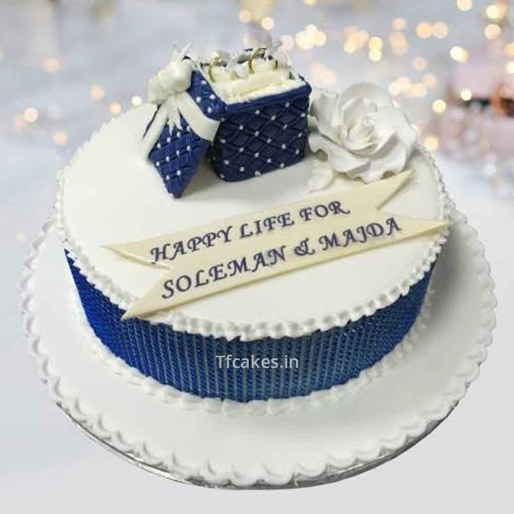 Blue Engagement Cake