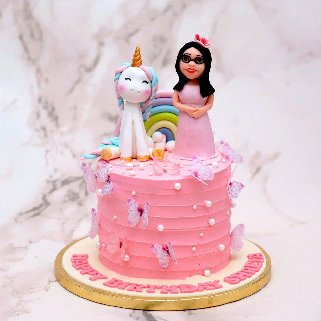 Girl With Unicorn Cake