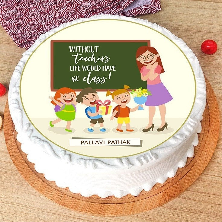 Teachers Day Cake With Photo