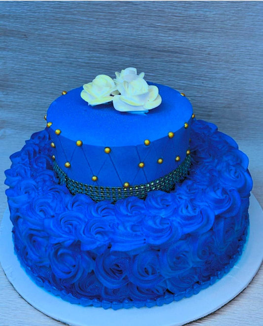 Royal Blue Elegance Cake | Doon Memories