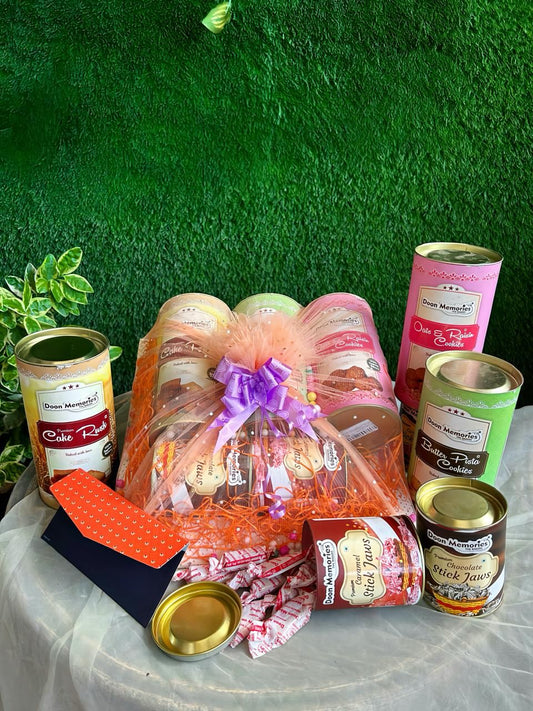 Premium Celebration  Gifting Hamper – Cookies, Stick Jaws & More by Doon Memories