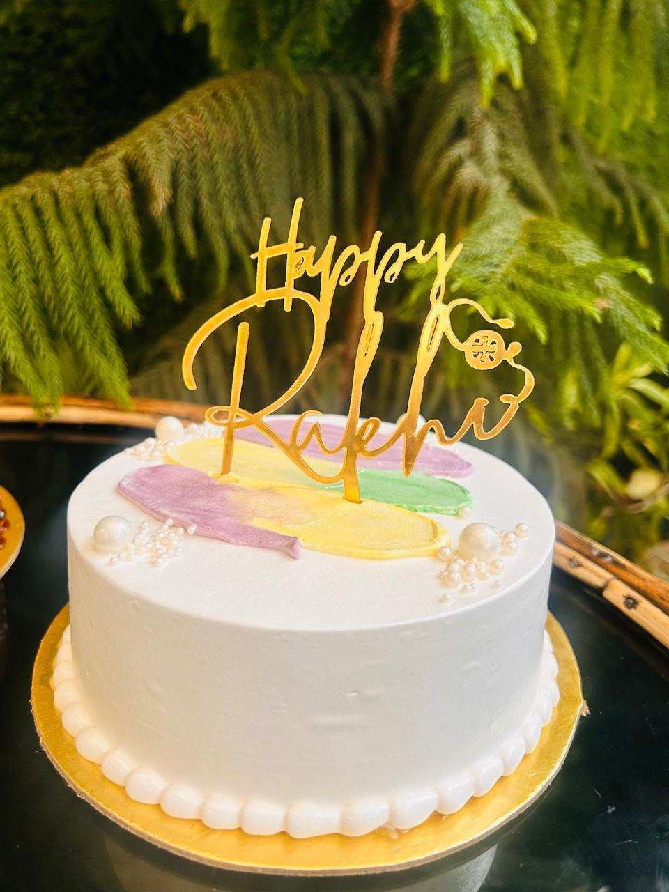 Elegant Rakhi Brushstroke Cake