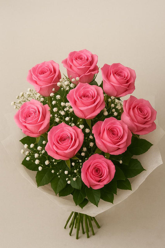Graceful Pink Roses Bouquet