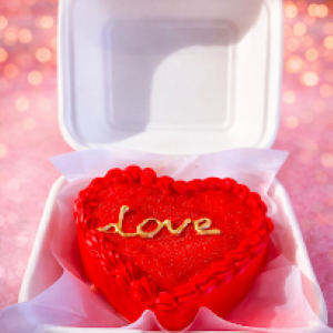 Golden Love Heart Bento Cake