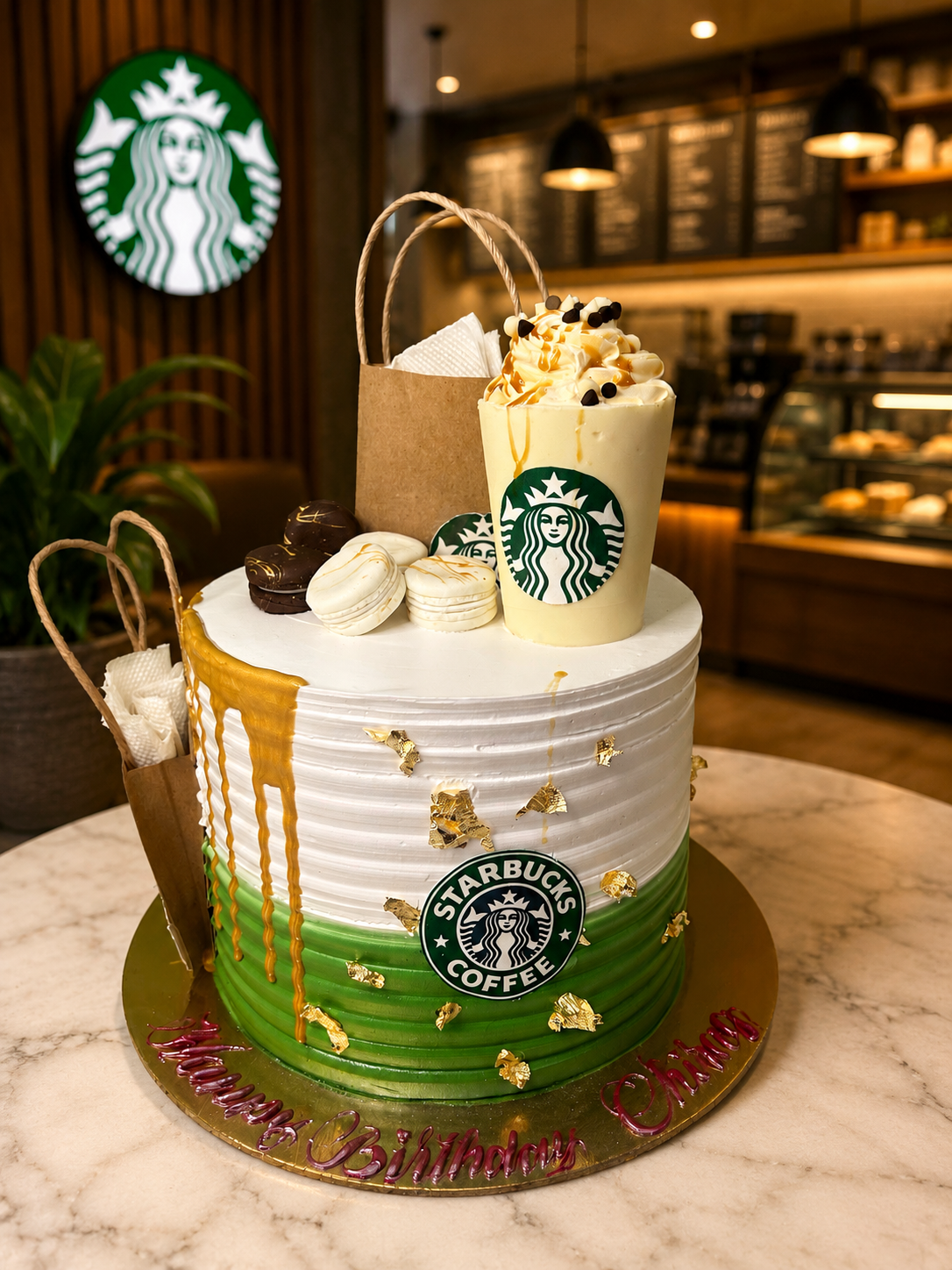 Premium Coffee Shop Theme Cake