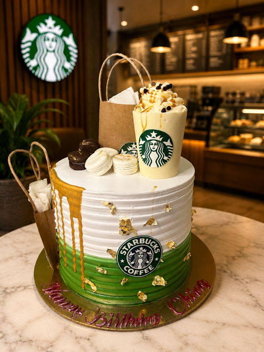 Premium Coffee Shop Theme Cake
